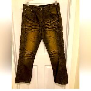 Brooklyn Xpress Men’s Corduroy Black/Gold Pants Size 34/32
